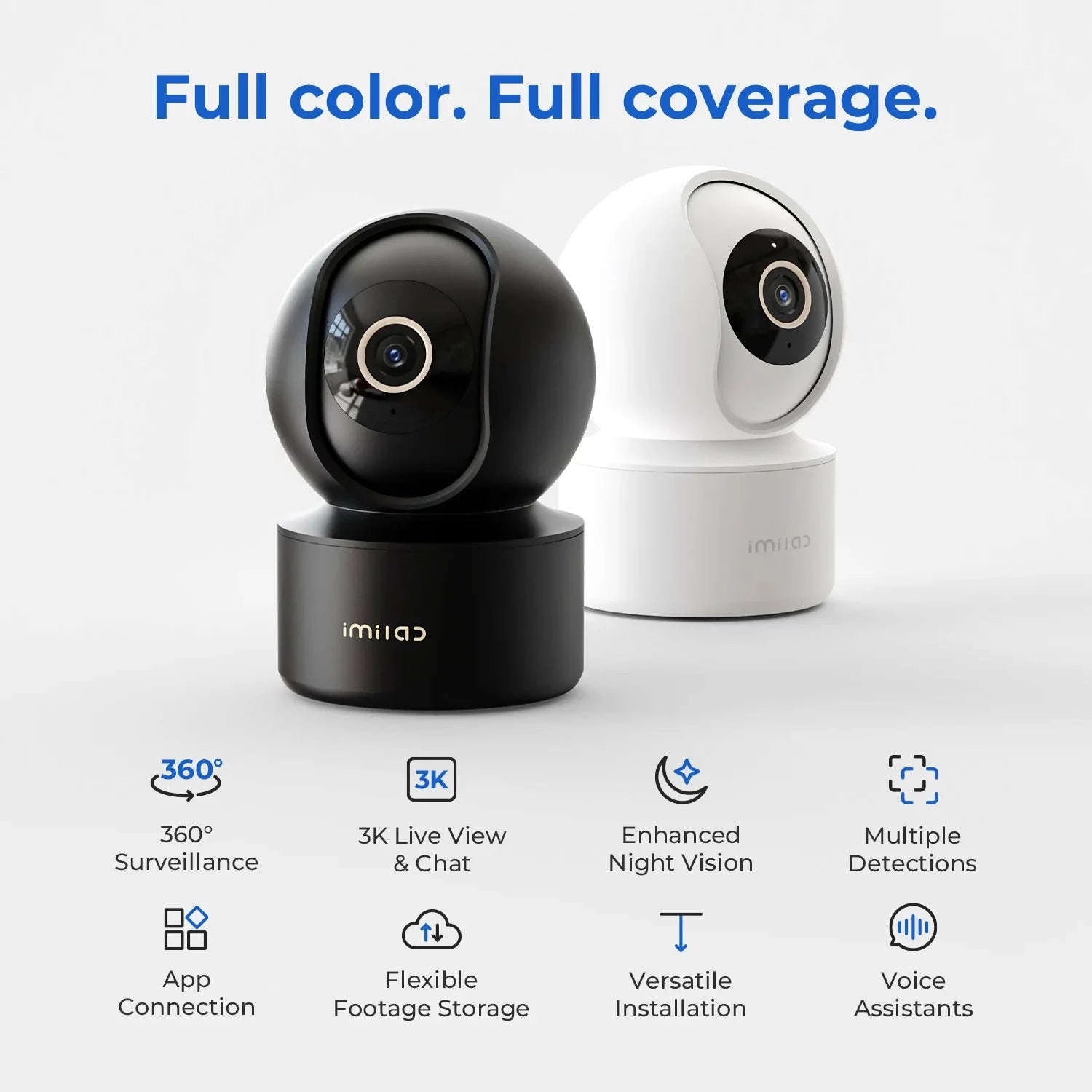 IMILAB C22 WiFi Baby Monitor with 360° PTZ and AI Tracking-C22 black No Plug / China Mainland
