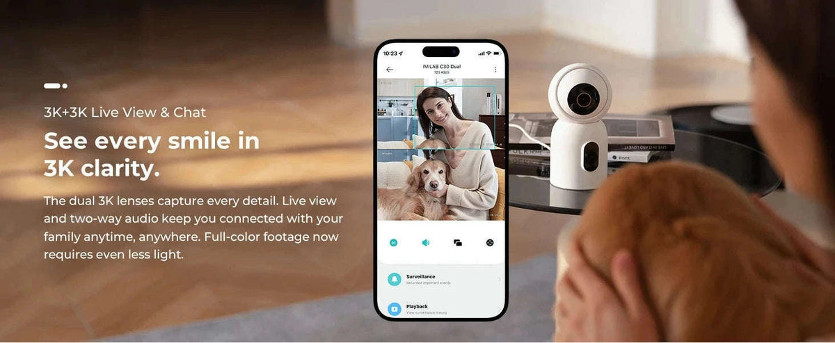 IMILAB C30 Dual 3K Indoor Security Camera with 360° Coverage-C30 Dual 3K 3K / US Plug / China Mainland