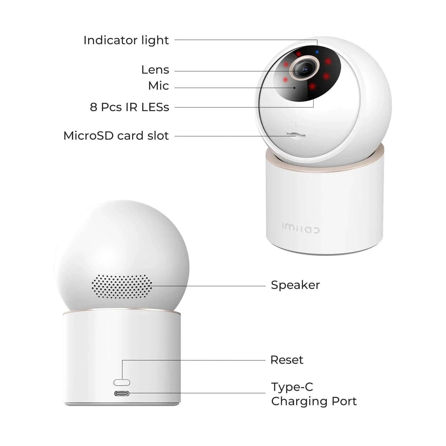 IMILAB C40 4K Indoor Security Camera with 360° Tracking-Cam Add 64G / EU Plug / 4mm|China Mainland