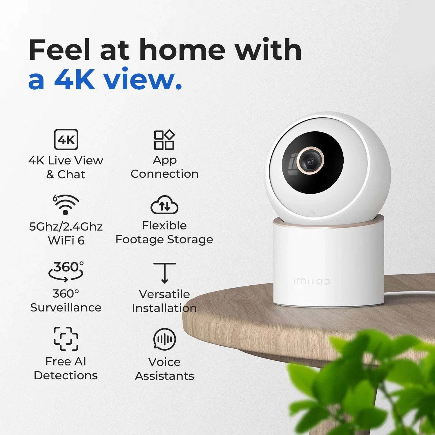 IMILAB C40 8MP Smart Indoor Camera with 360° Tracking-C40 4K / US Plug / China Mainland