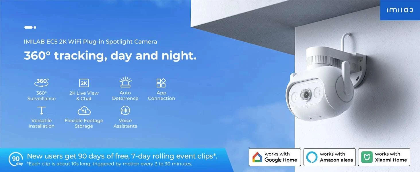 IMILAB EC5 2K Floodlight Camera with 360° Tracking & Night Vision-EC5 WiFi and Lan / US Plug / Poland