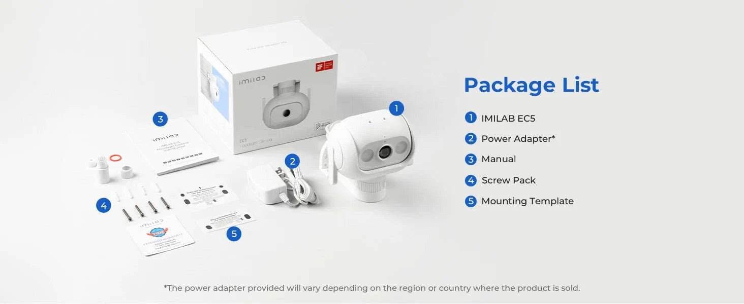 IMILAB EC5 2K Floodlight Camera with 360° Tracking & Night Vision-EC5 WiFi and Lan / US Plug / Poland