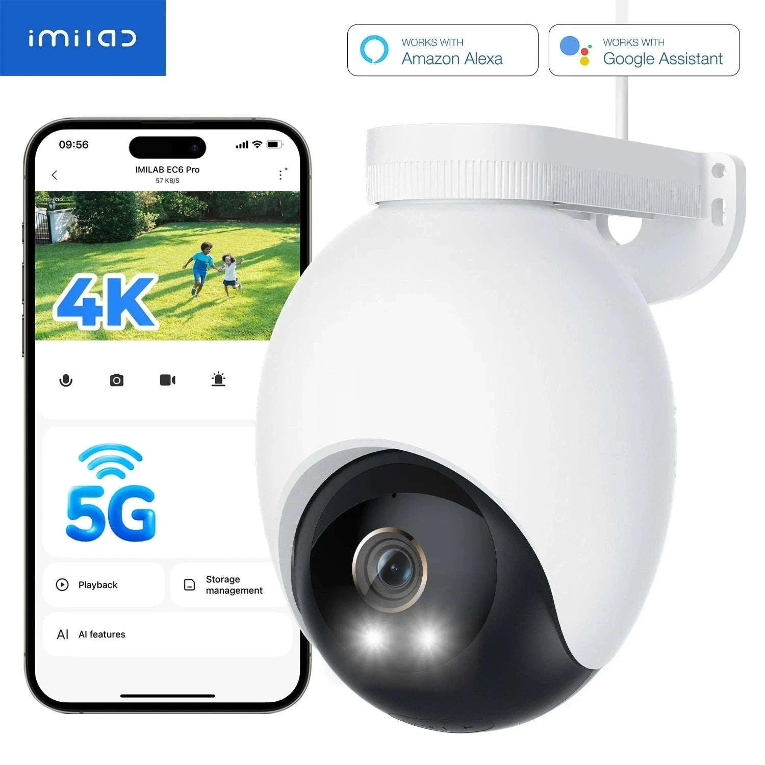 IMILAB EC6 3K Outdoor WiFi Security Camera with 360° Tracking-EC6 3K / US Plug / China Mainland