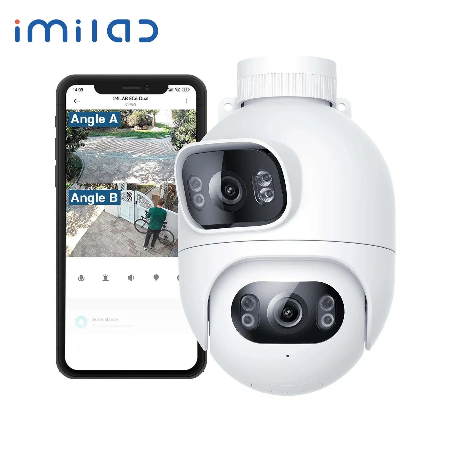 IMILAB EC6 Dual Outdoor 2K PTZ Security Camera-EC6 Dual 3K 3K / US Plug / China Mainland