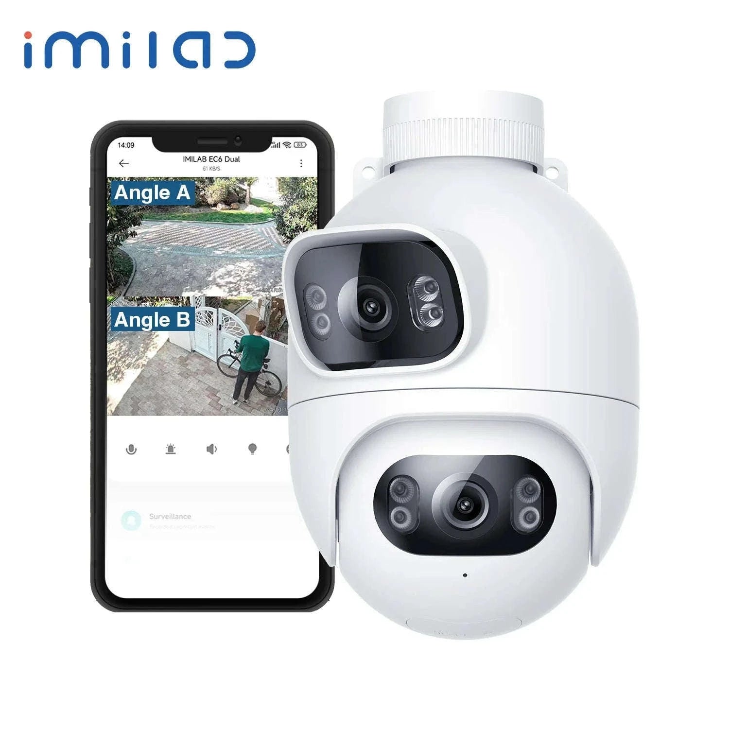 IMILAB EC6 Dual Outdoor 2K PTZ Security Camera-EC6 Dual 3K 3K / US Plug / China Mainland
