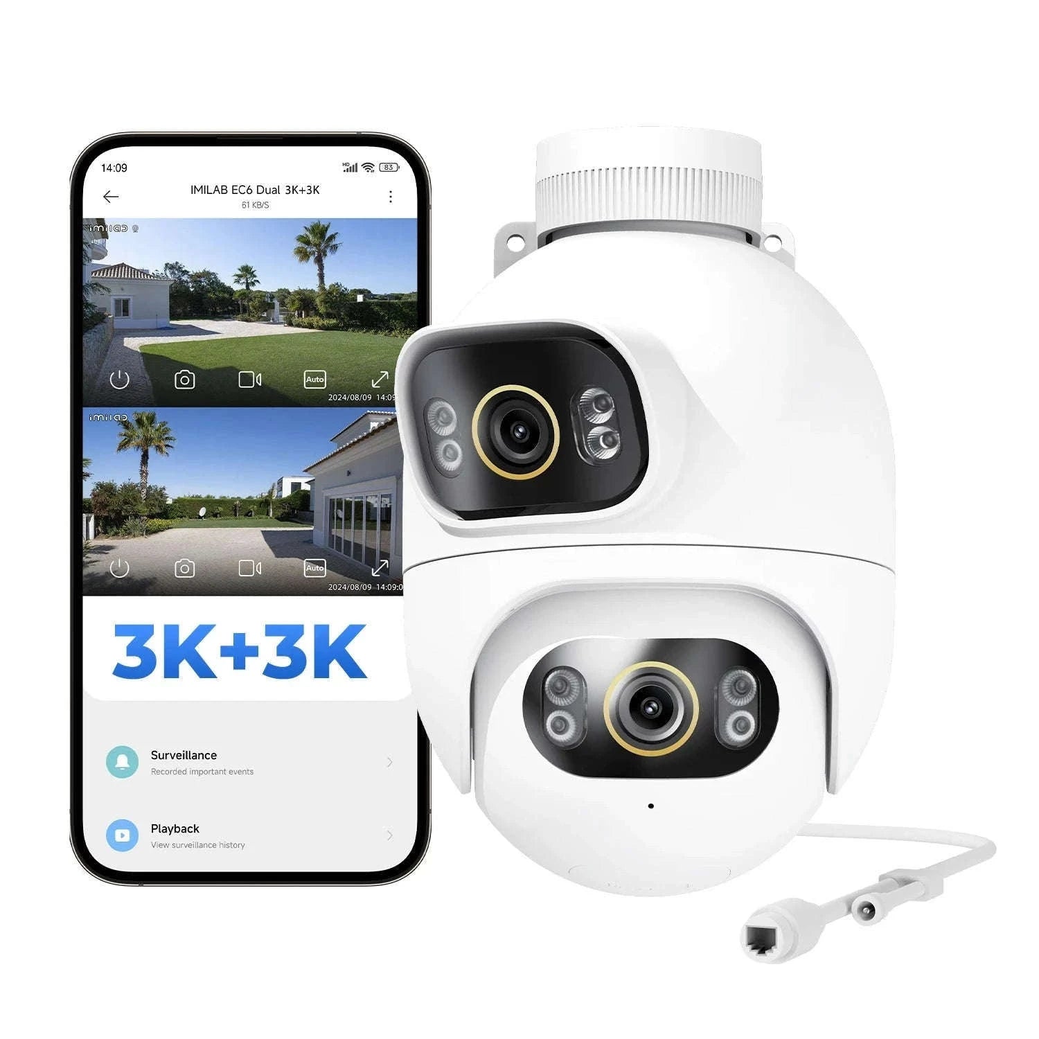 IMILAB EC6 Dual Outdoor 2K PTZ Security Camera-EC6 Dual 3K 3K / US Plug / China Mainland