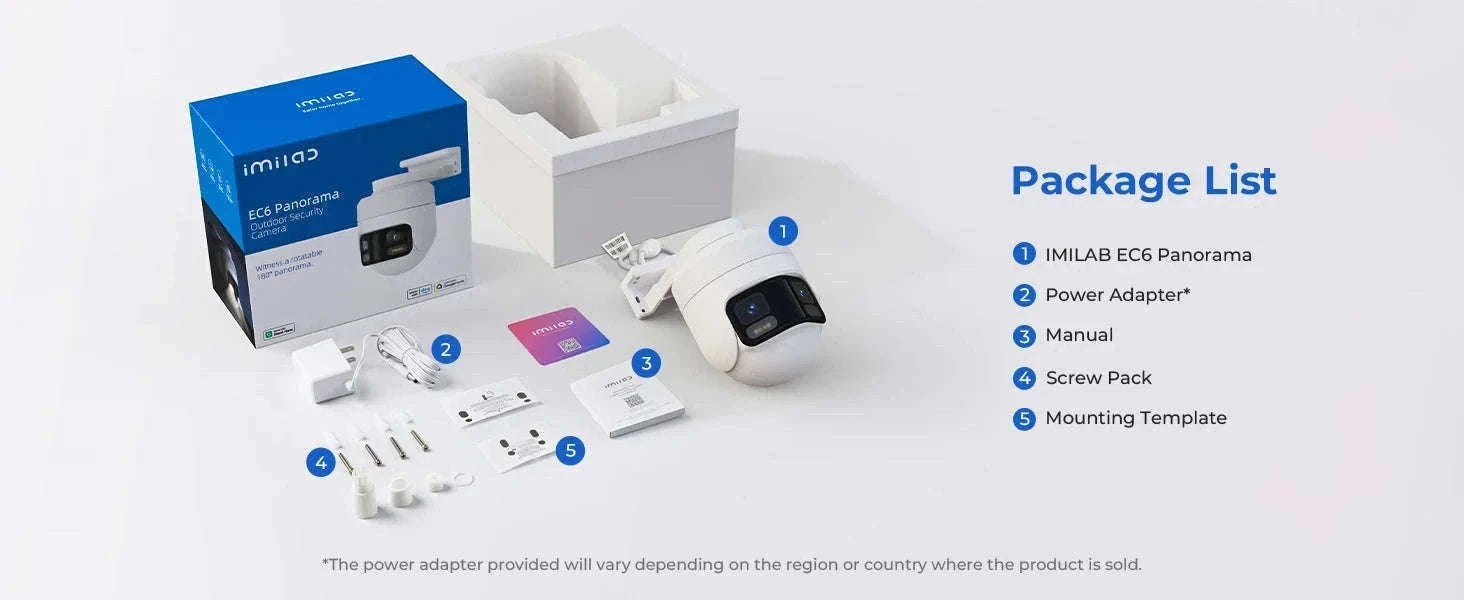 IMILAB EC6 Panorama 6MP 180° WiFi Outdoor Security Camera-EC6 Panorama 3.5K / Cam Add 32G / US Plug|China Mainland