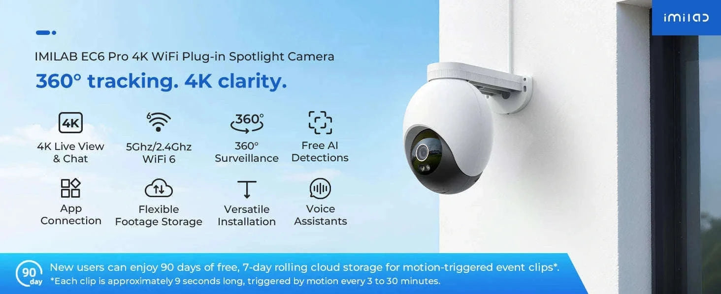 IMILAB EC6 Pro 8MP Outdoor Security Camera with AI Tracking-Cam / US Plug / China Mainland