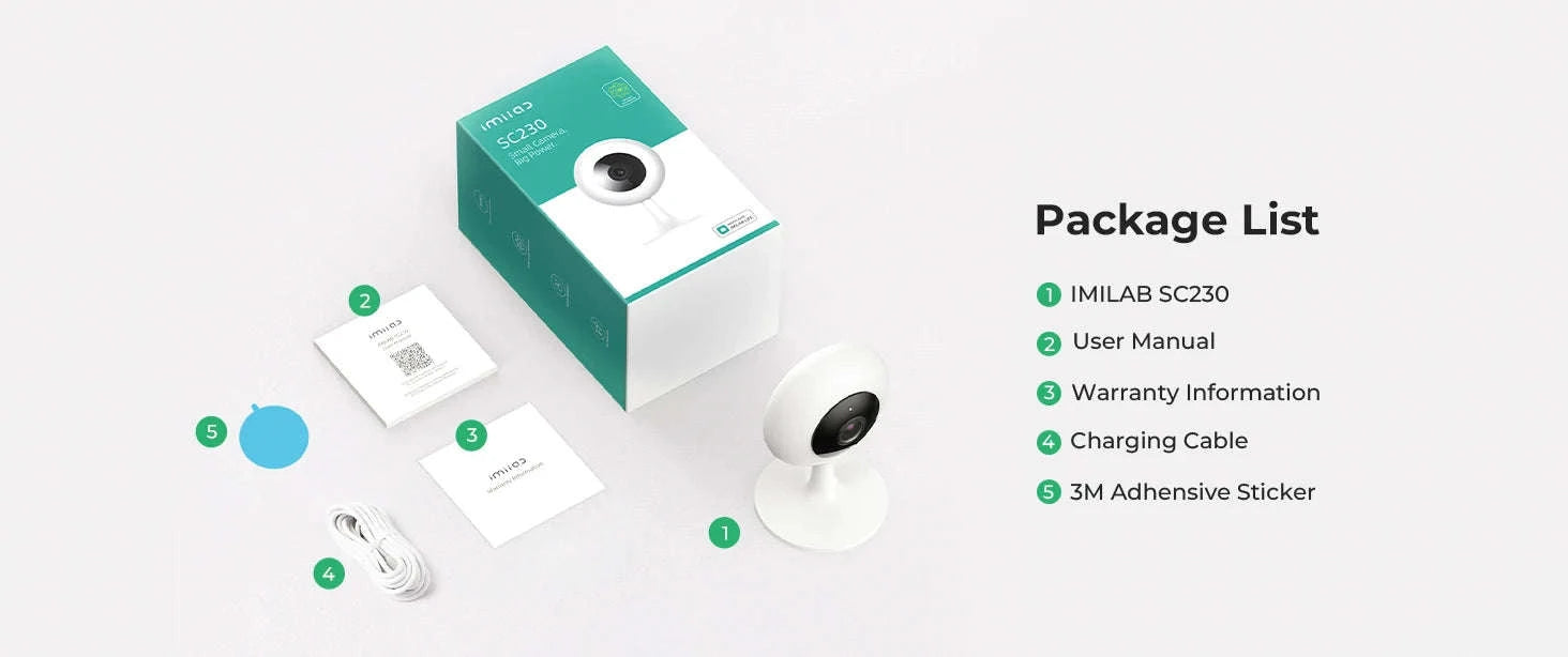 IMILAB SC230 2.5K Indoor Wi-Fi Security Camera with AI Detection-SC230 / EU Plug / China Mainland