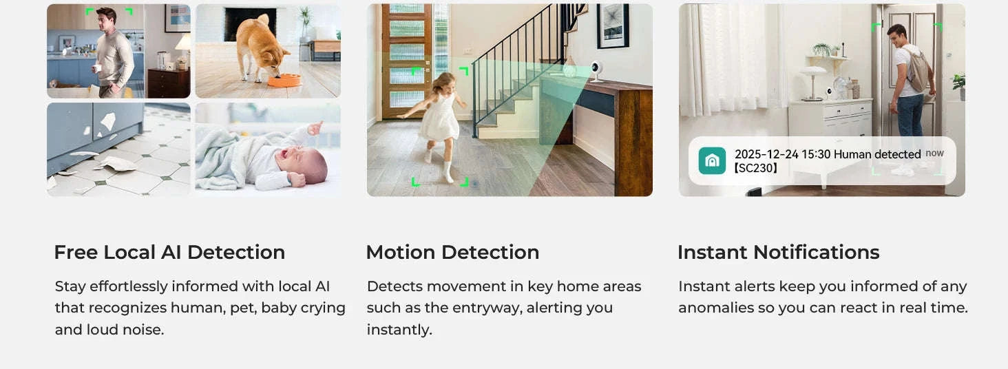 IMILAB SC230 2.5K Indoor Wi-Fi Security Camera with AI Detection-SC230 / EU Plug / China Mainland