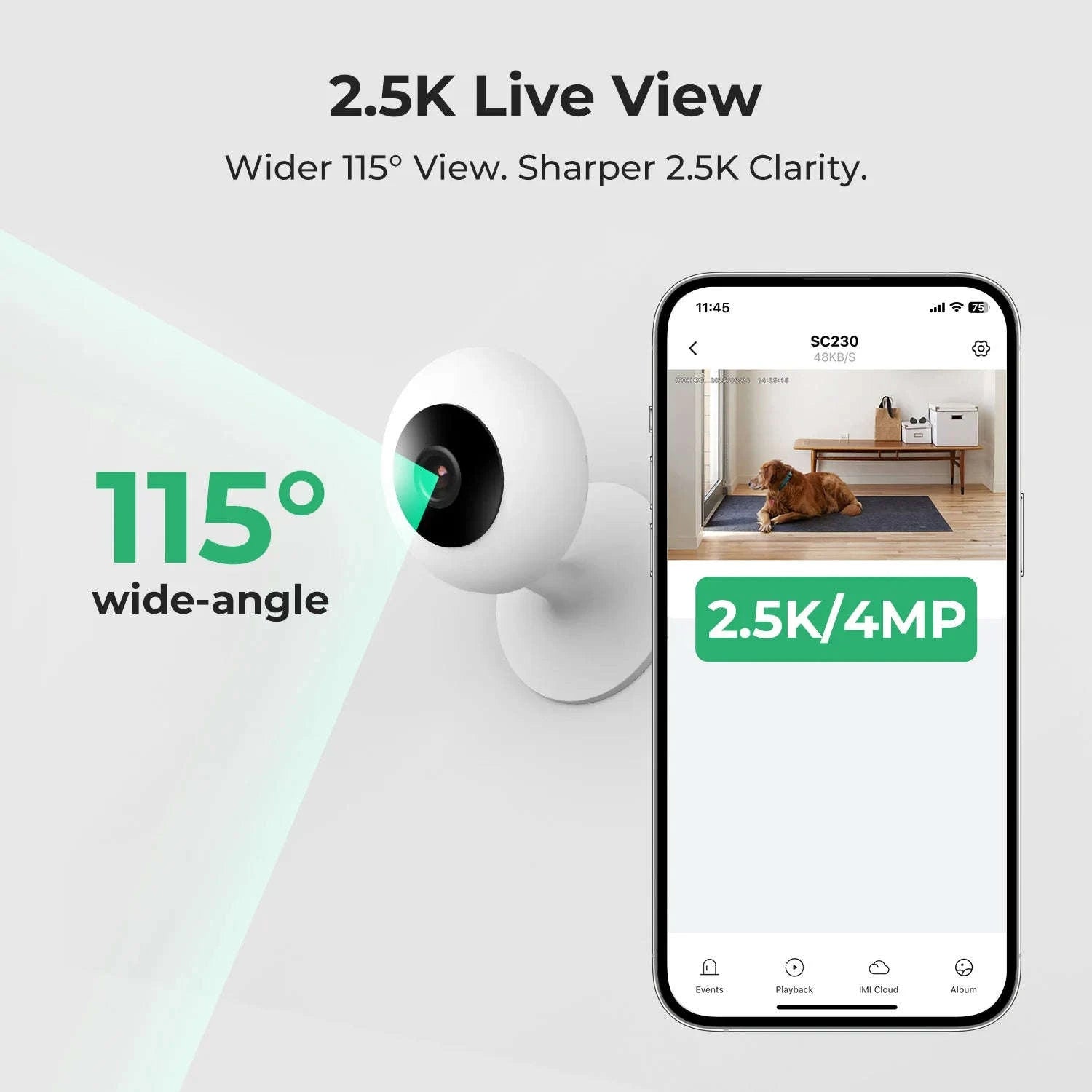 IMILAB SC230 2.5K Indoor Wi-Fi Security Camera with AI Detection-SC230 / EU Plug / China Mainland