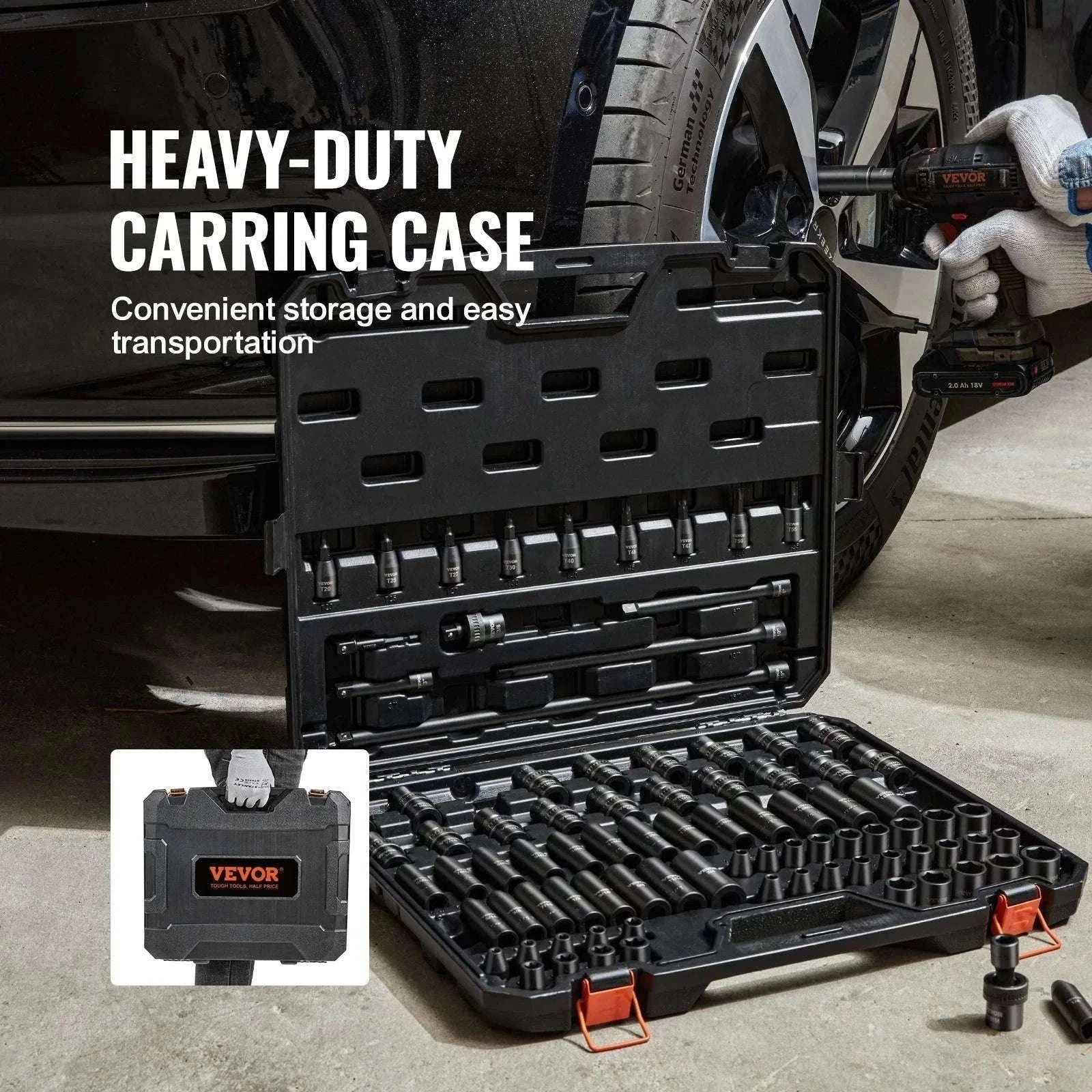 Impact Socket Set SAE & Metric Cr-V/Cr-Mo 13–90 Piece Tool Kit-Cr-Mo 34PCs / United States