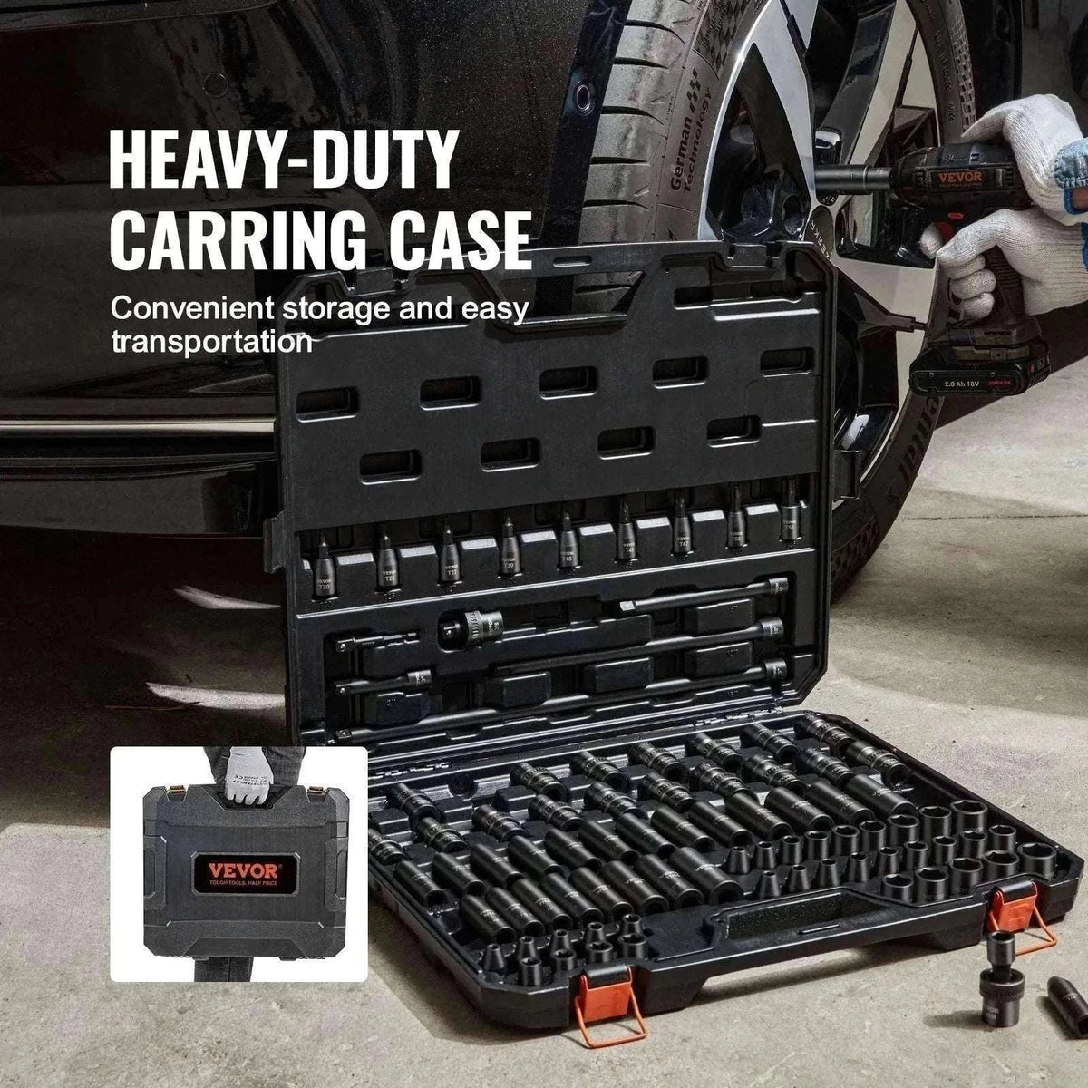 Impact Socket Set SAE & Metric Cr-V/Cr-Mo 13–90 Piece Tool Kit-Cr-Mo 34PCs / United States