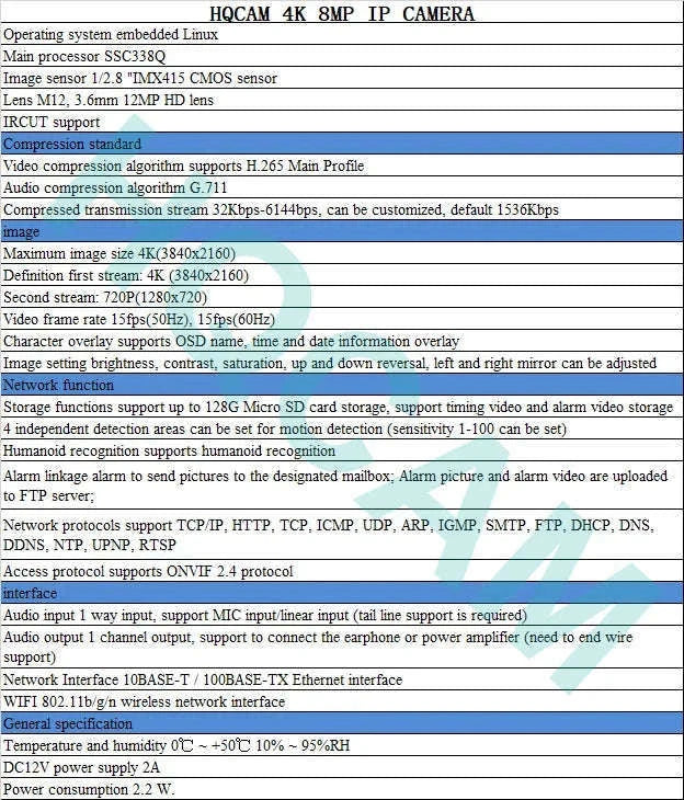 IMX415 4K WiFi IP Camera with 8MP Night Vision-5MP IMX335 wifi POE