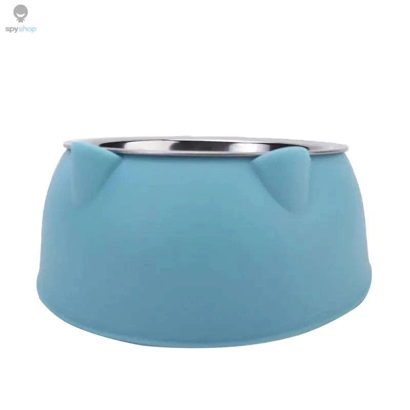 Inclined Stainless Steel Pet Bowl – Ergonomic Elevated Design for Cats and Dogs-Green