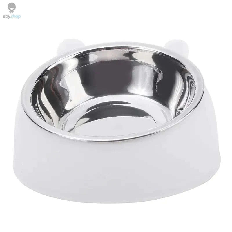 Inclined Stainless Steel Pet Bowl – Ergonomic Elevated Design for Cats and Dogs-Green