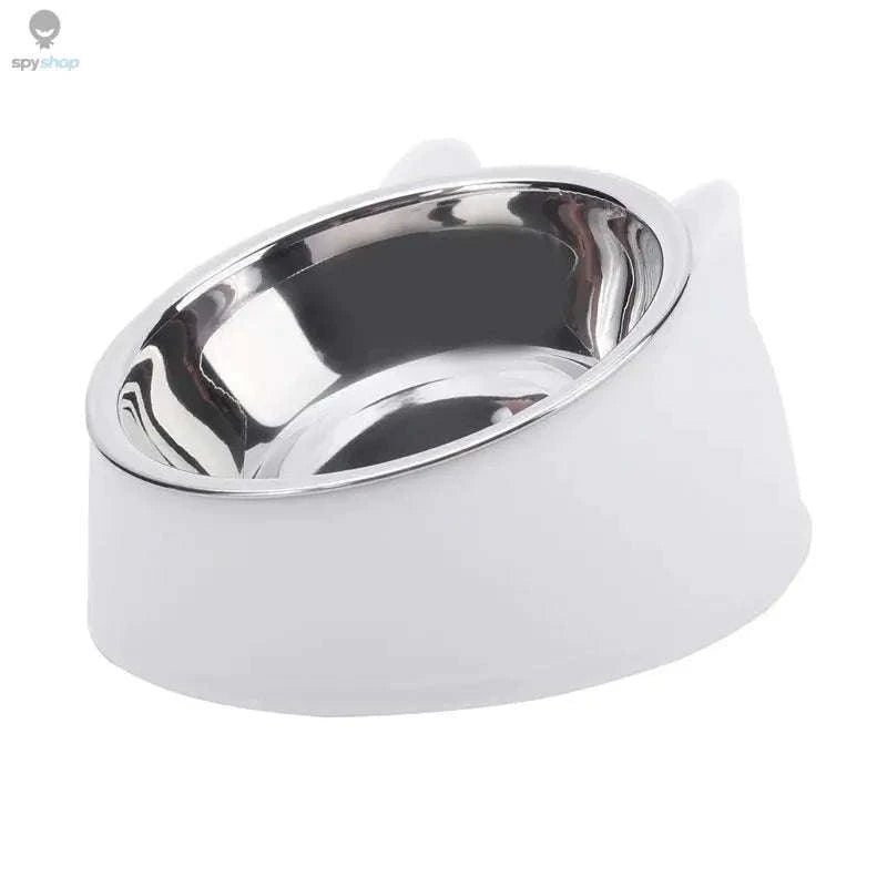 Inclined Stainless Steel Pet Bowl – Ergonomic Elevated Design for Cats and Dogs-Green
