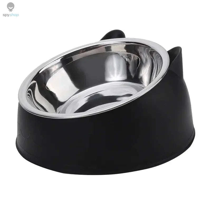 Inclined Stainless Steel Pet Bowl – Ergonomic Elevated Design for Cats and Dogs-Green