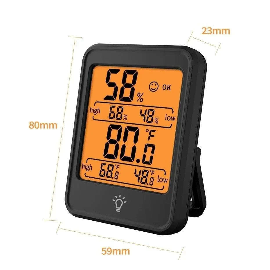 Indoor Digital Temperature Humidity Meter with Stand and Magnet-B White