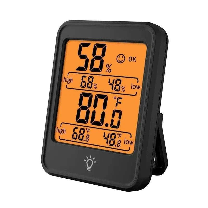 Indoor Digital Temperature Humidity Meter with Stand and Magnet-B White