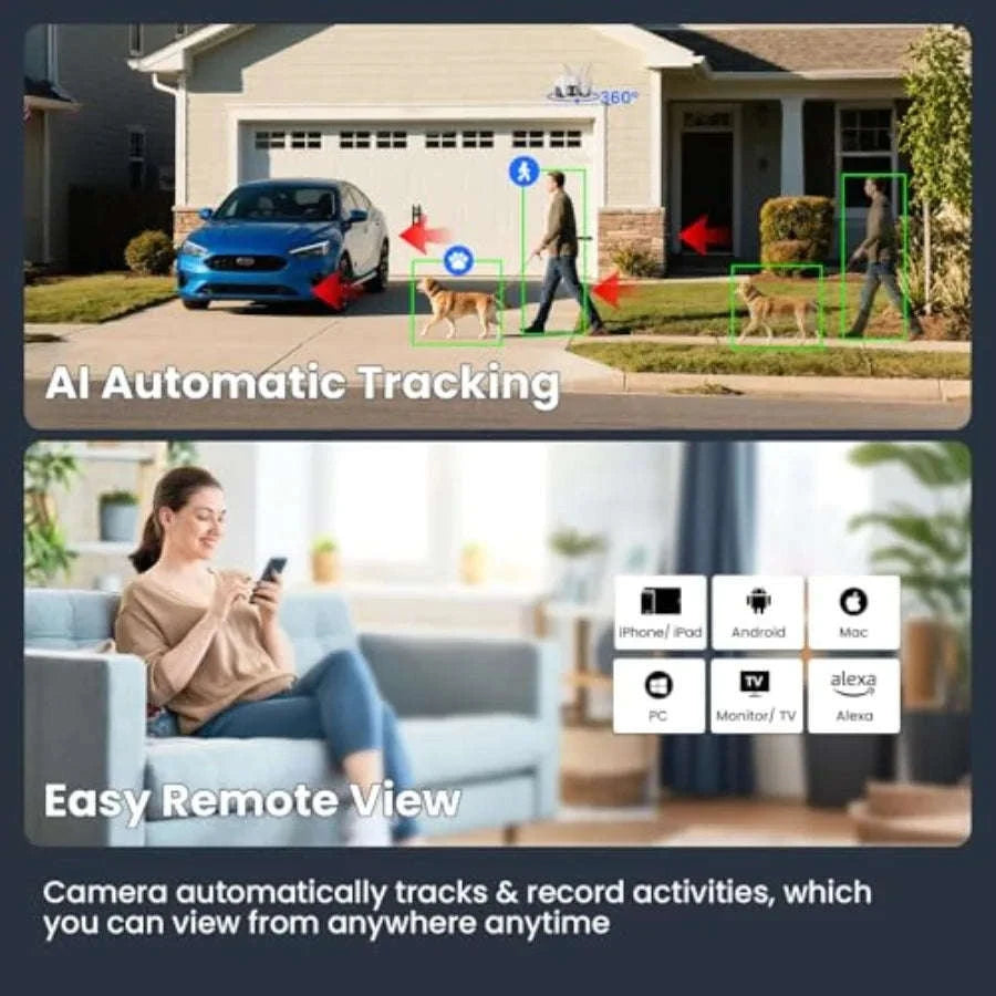 Indoor/Outdoor Security Camera System with 10X Zoom PTZ Tracking-United States / PTZCameraSet1TB