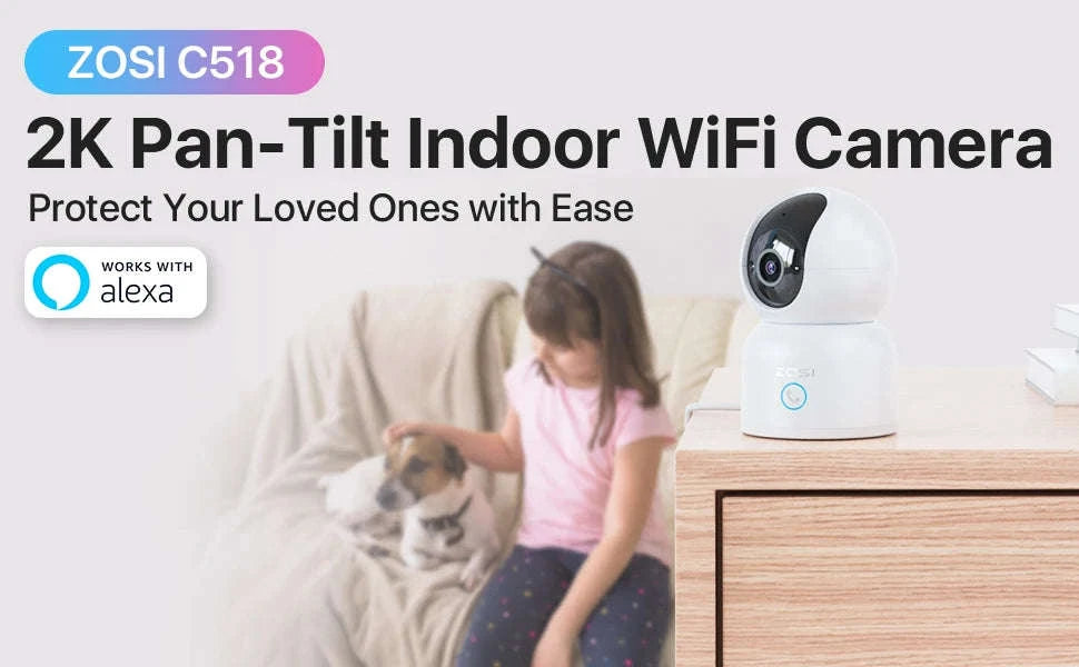 Indoor Security Camera 2K 360° Baby & Pet Monitor with AI Tracking-1PCS 3MP Cam / japan