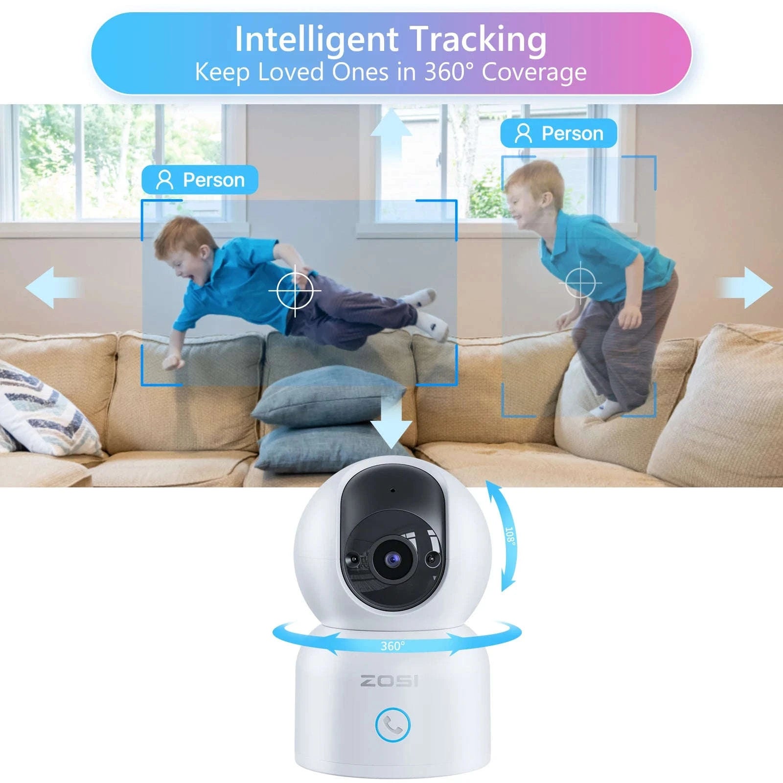 Indoor Security Camera 2K 360° Baby & Pet Monitor with AI Tracking-1PCS 3MP Cam / japan
