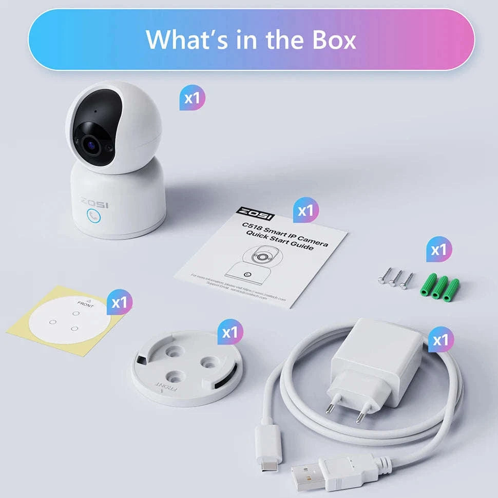 Indoor Security Camera 2K 360° Baby & Pet Monitor with AI Tracking-1PCS 3MP Cam / japan