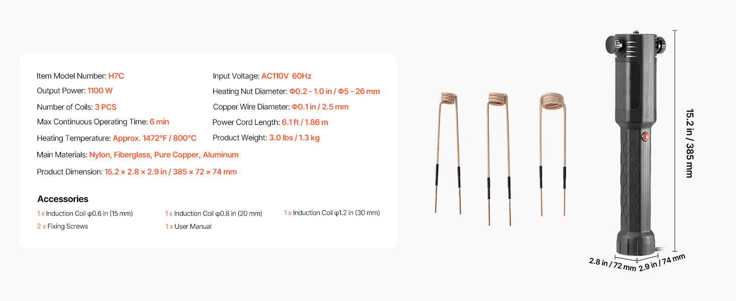 SucceBuy Induction Heater Bolt Removal Nut Buster Tool Mini Heating Machine for Rusty Screw Removing Car Garage Repairing Tools