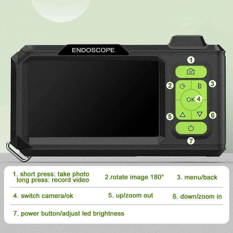 Industrial Endoscope 4.3'' IPS Inspection Camera-8MM Triple Lens / 1m