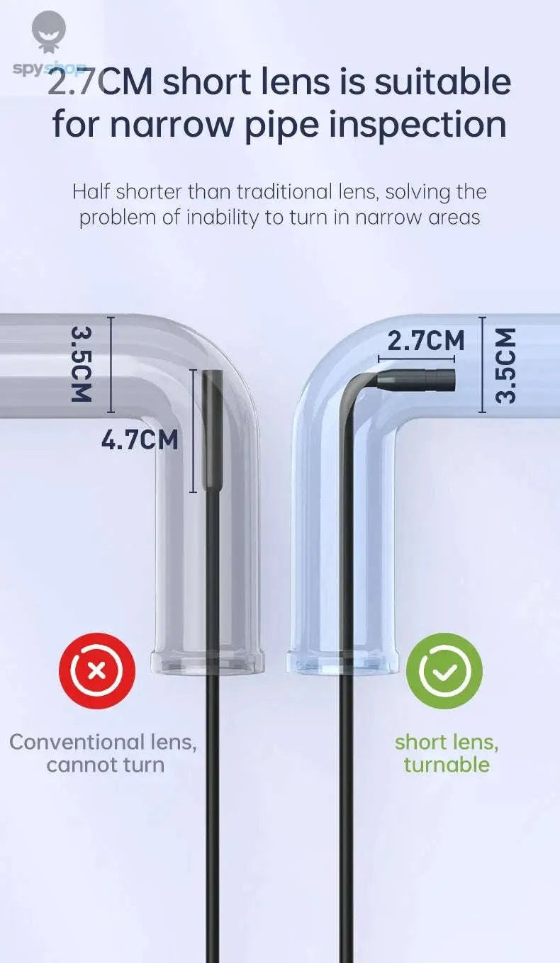 Industrial Endoscope Camera C30M – 1080P Inspection Scope with 4.3" IPS Screen-8MM Dual Lens / 10M