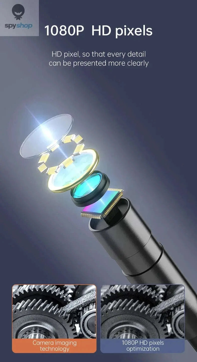 Industrial Endoscope Camera C30M – 1080P Inspection Scope with 4.3" IPS Screen-8MM Dual Lens / 10M