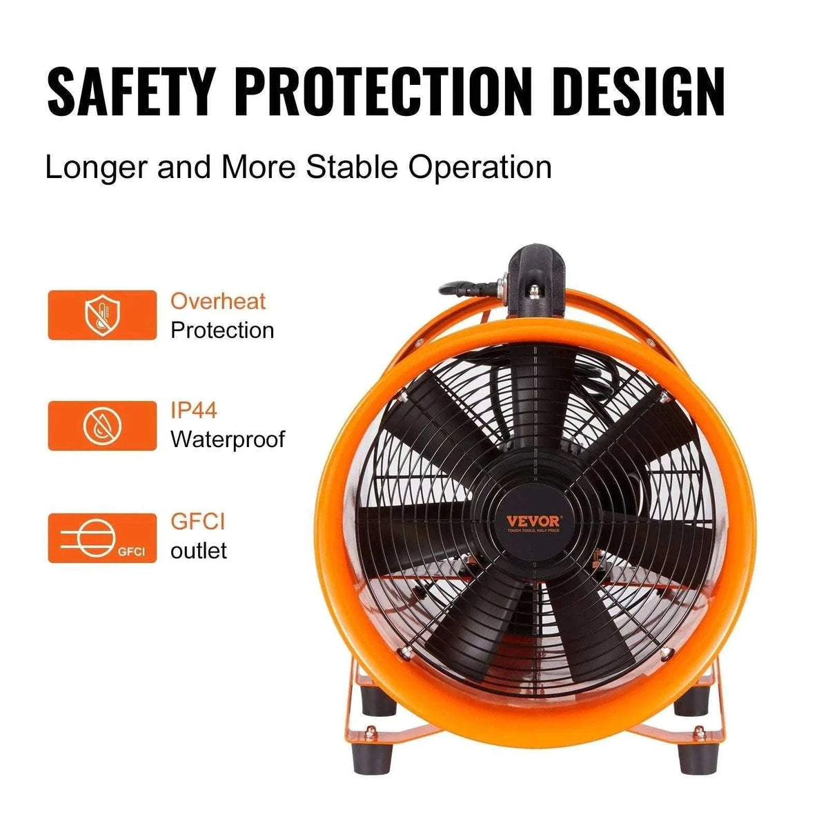 Industrial Exhaust Fan with 5M Duct High Airflow Ventilation Blower-367W 12inch / GERMANY
