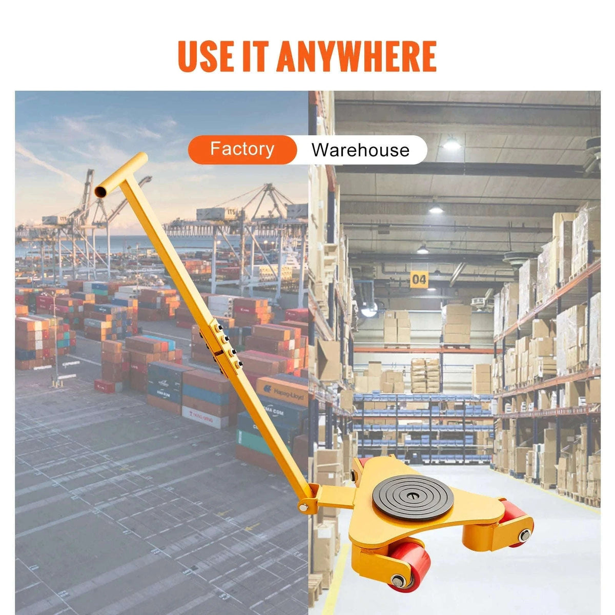 Industrial Heavy Duty Machinery Skate Dolly with Handle and 360° Swivel Wheels-A 1pc / CZECH REPUBLIC