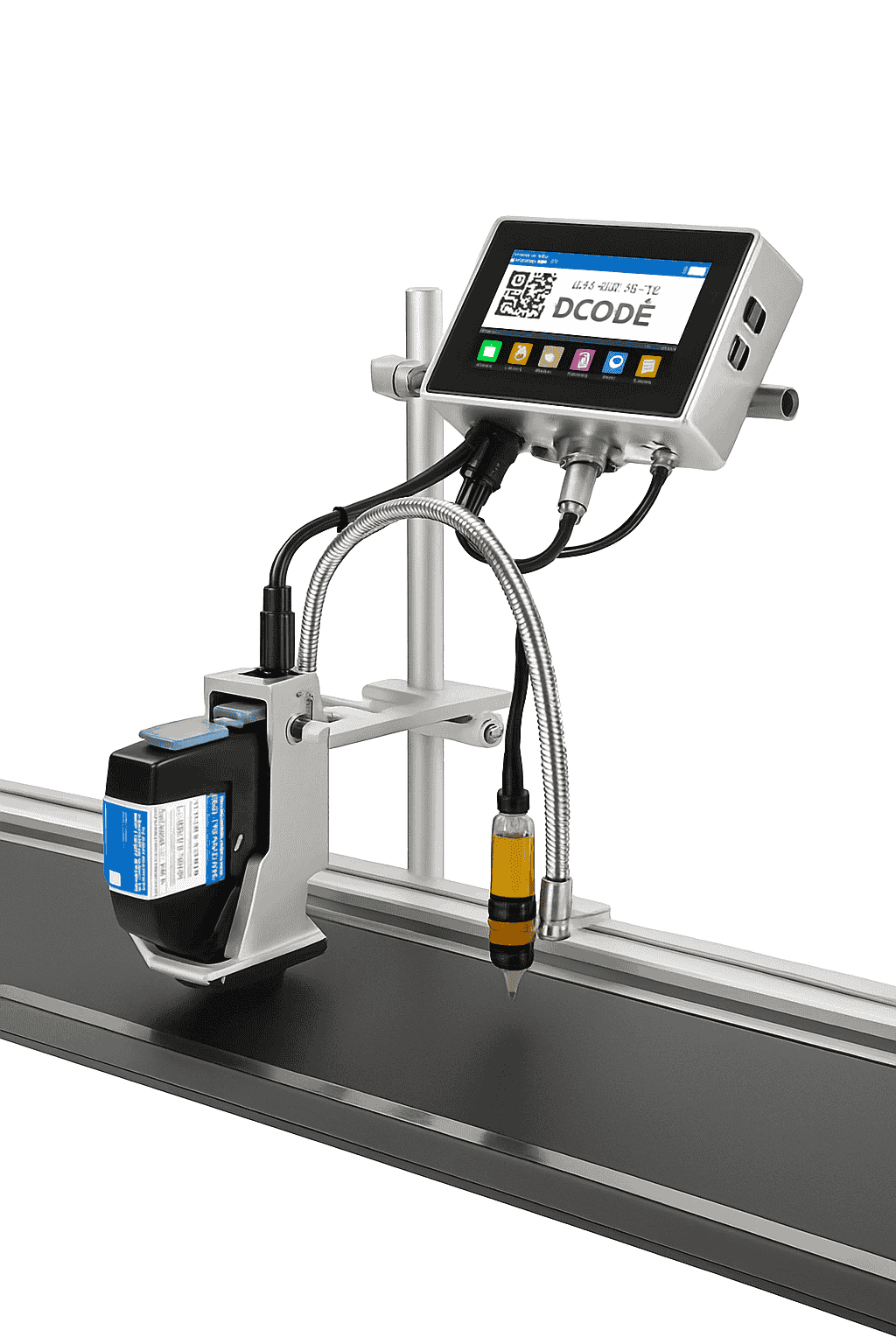 Industrial Inkjet Printer 600dpi QR Barcode Date Coding Machine-12.7mm with 1 ink / EU Plug