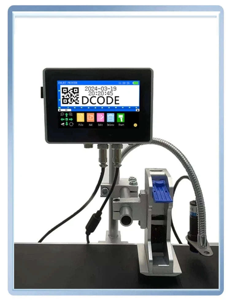 Industrial Inkjet Printer 600dpi QR Barcode Date Coding Machine-12.7mm with 1 ink / EU Plug