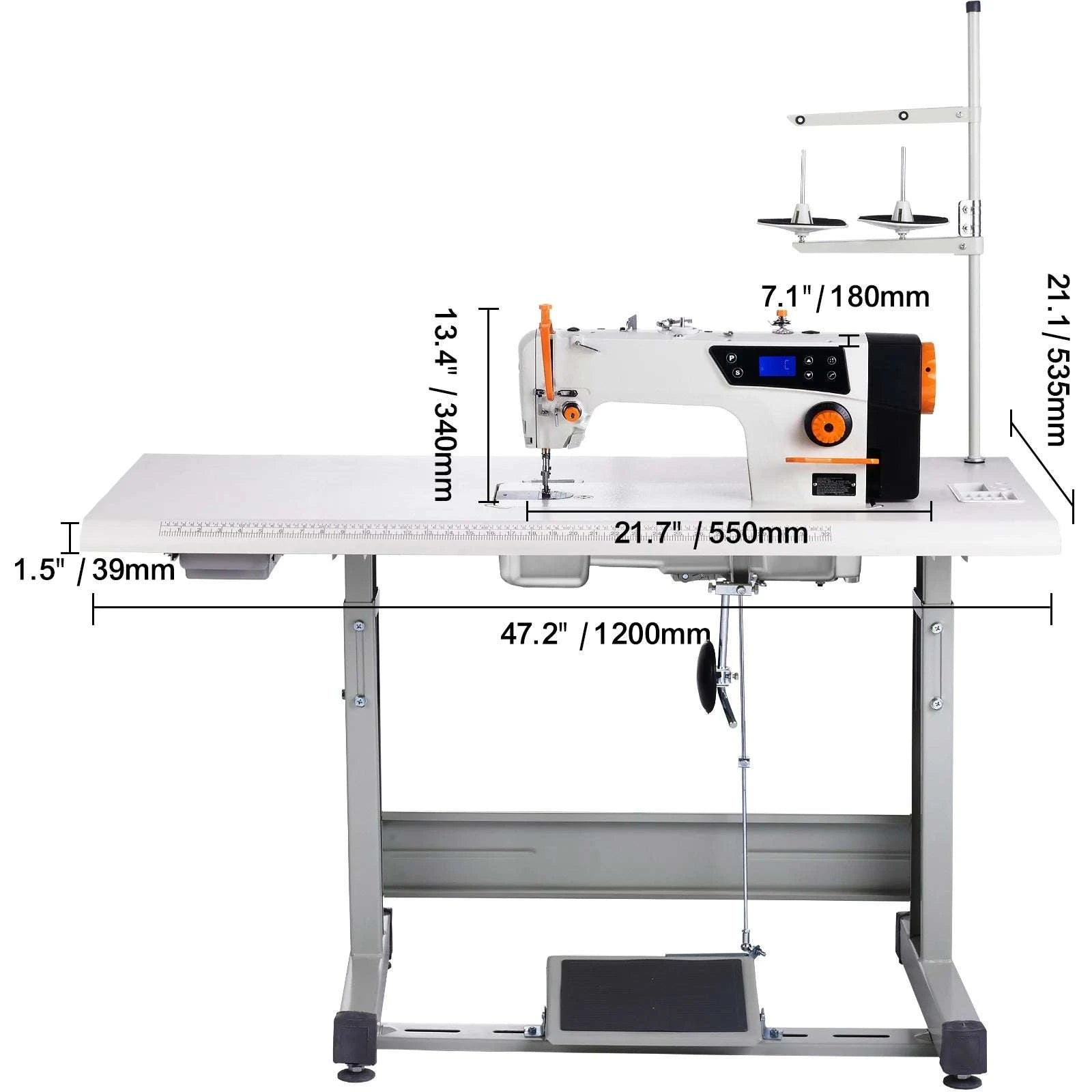 Industrial Lockstitch Sewing Machine 550W Servo, 5000 SPM with Table-550W 5000s.p.m / United States