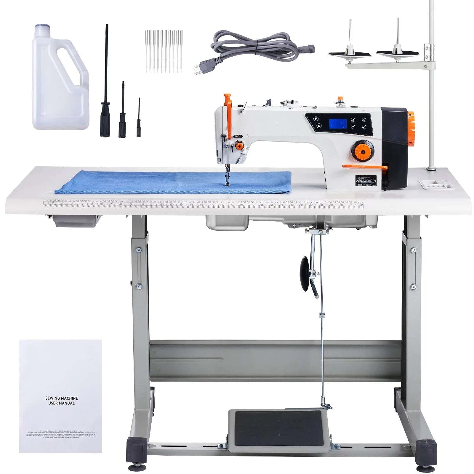 Industrial Lockstitch Sewing Machine 550W Servo, 5000 SPM with Table-550W 5000s.p.m / United States