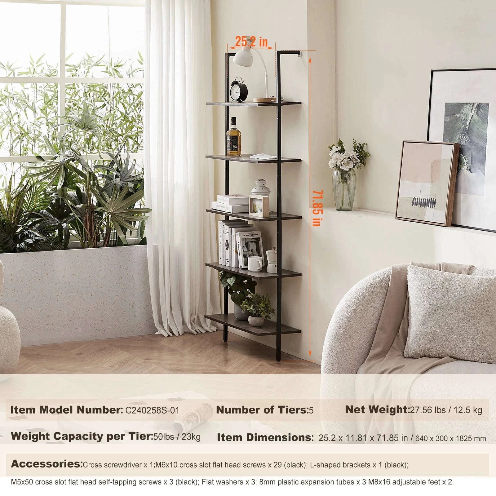 Industrial Pipe Wall Mount Floating Shelf Rack-4 Tiers 3 strokes / United States