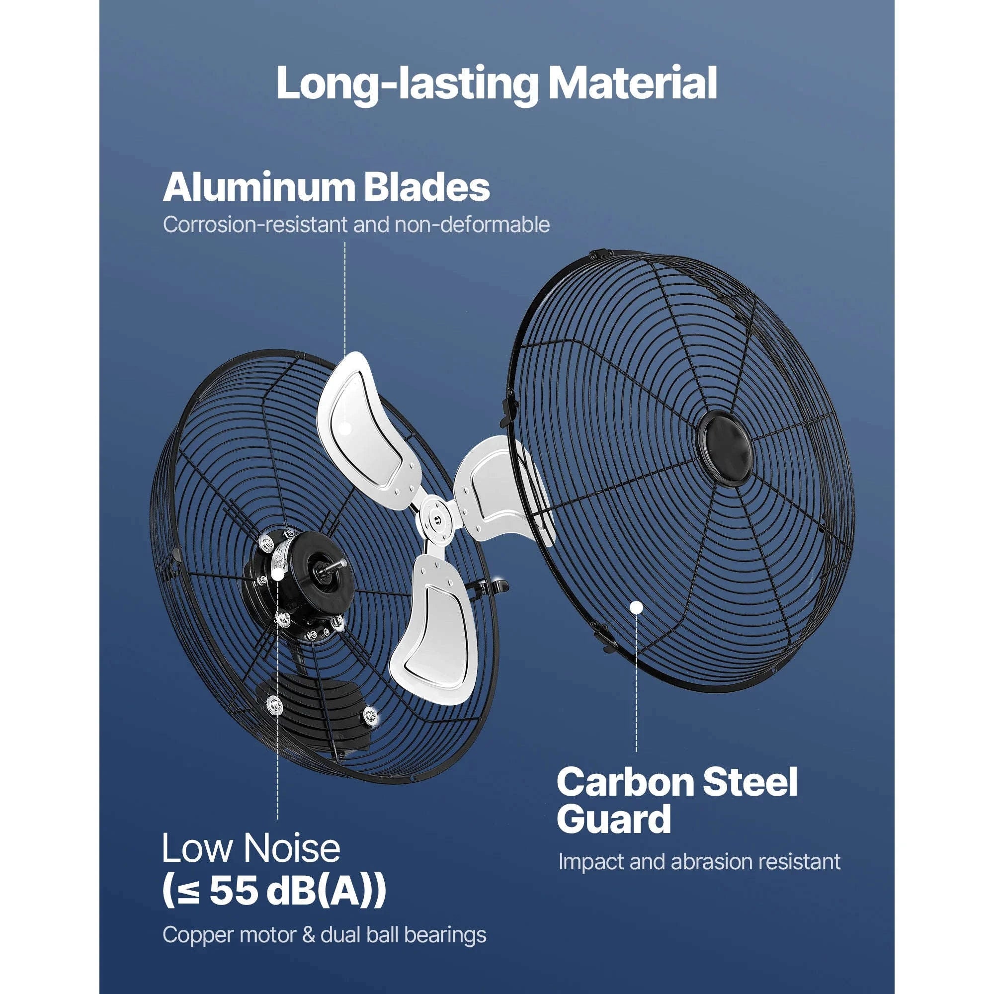 Industrial Wall Mount Fan High Velocity Waterproof Aluminum Blades for Workshop Warehouse Greenhouse-95 W / United States