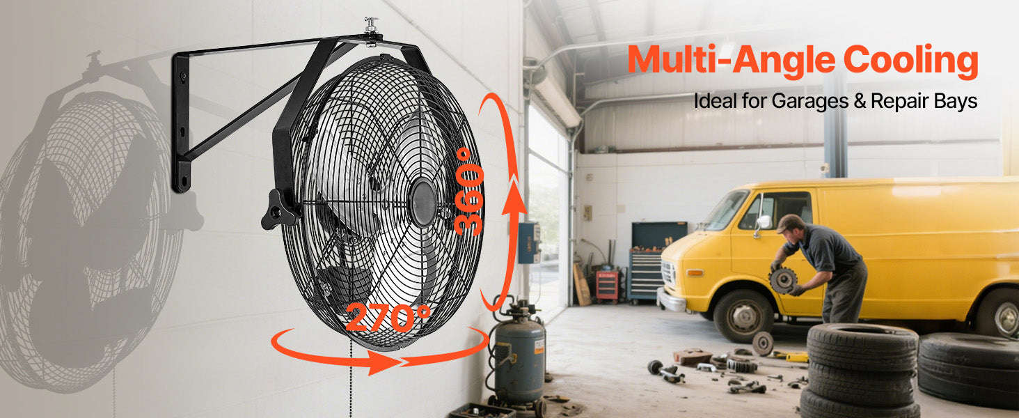 Industrial Wall Mount Fan High Velocity Waterproof Aluminum Blades for Workshop Warehouse Greenhouse-95 W / United States