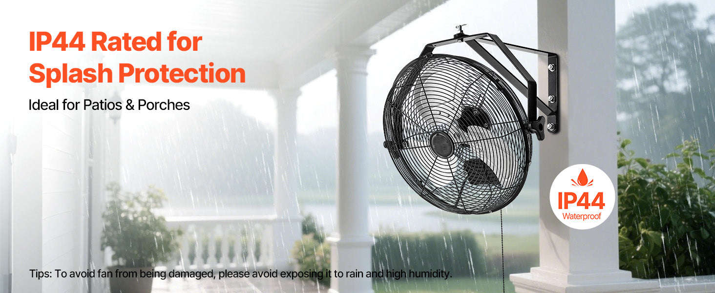 Industrial Wall Mount Fan High Velocity Waterproof Aluminum Blades for Workshop Warehouse Greenhouse-95 W / United States