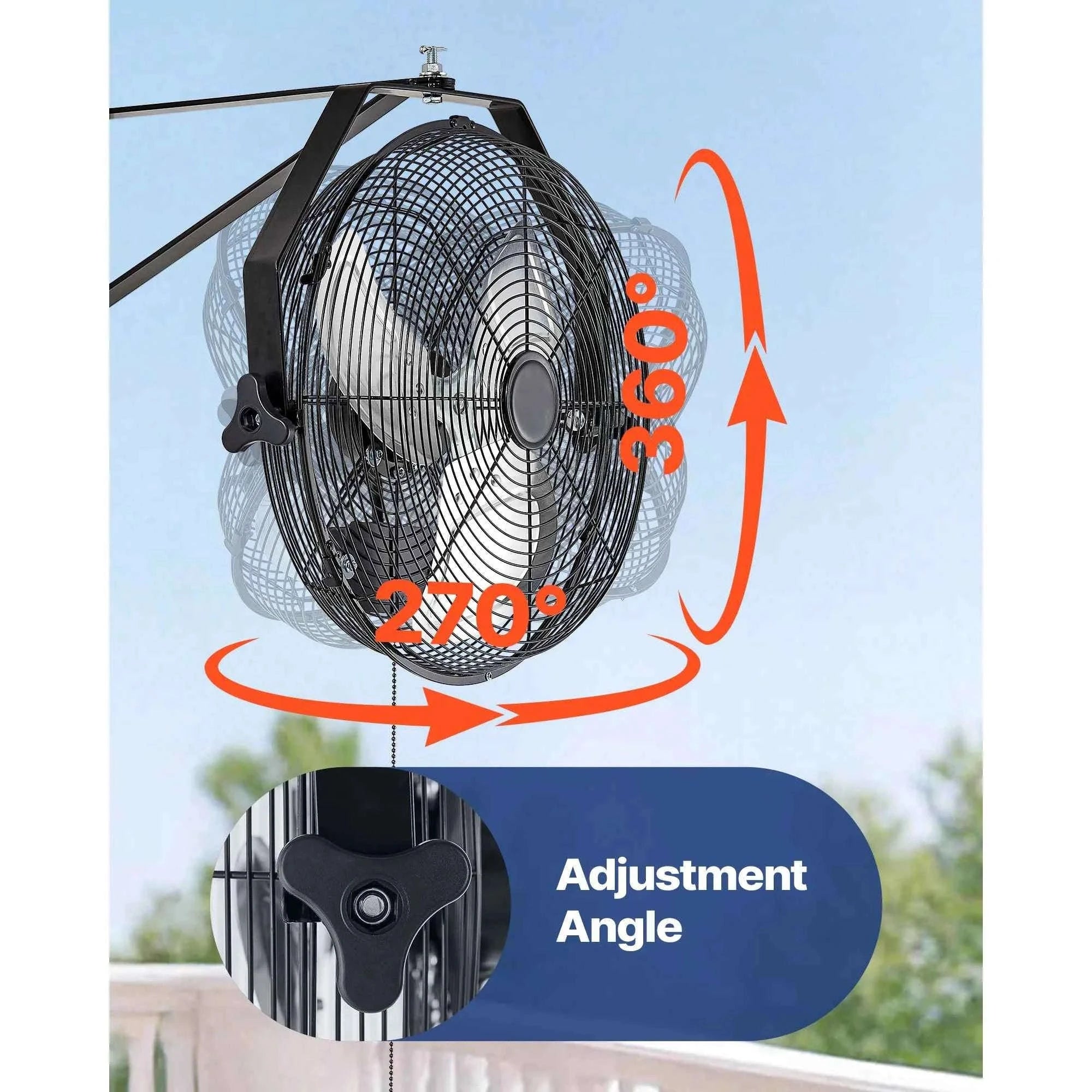 Industrial Wall Mount Fan High Velocity Waterproof Aluminum Blades for Workshop Warehouse Greenhouse-95 W / United States