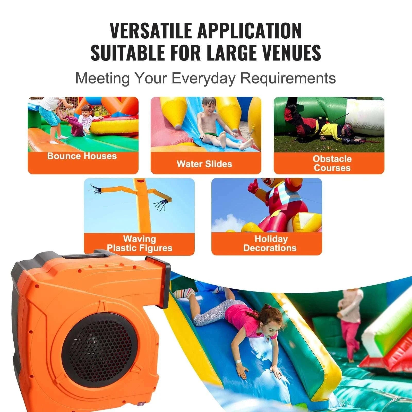 Inflatable Blower for Bounce Houses & Water Slides 1100–1300W-950w / United States