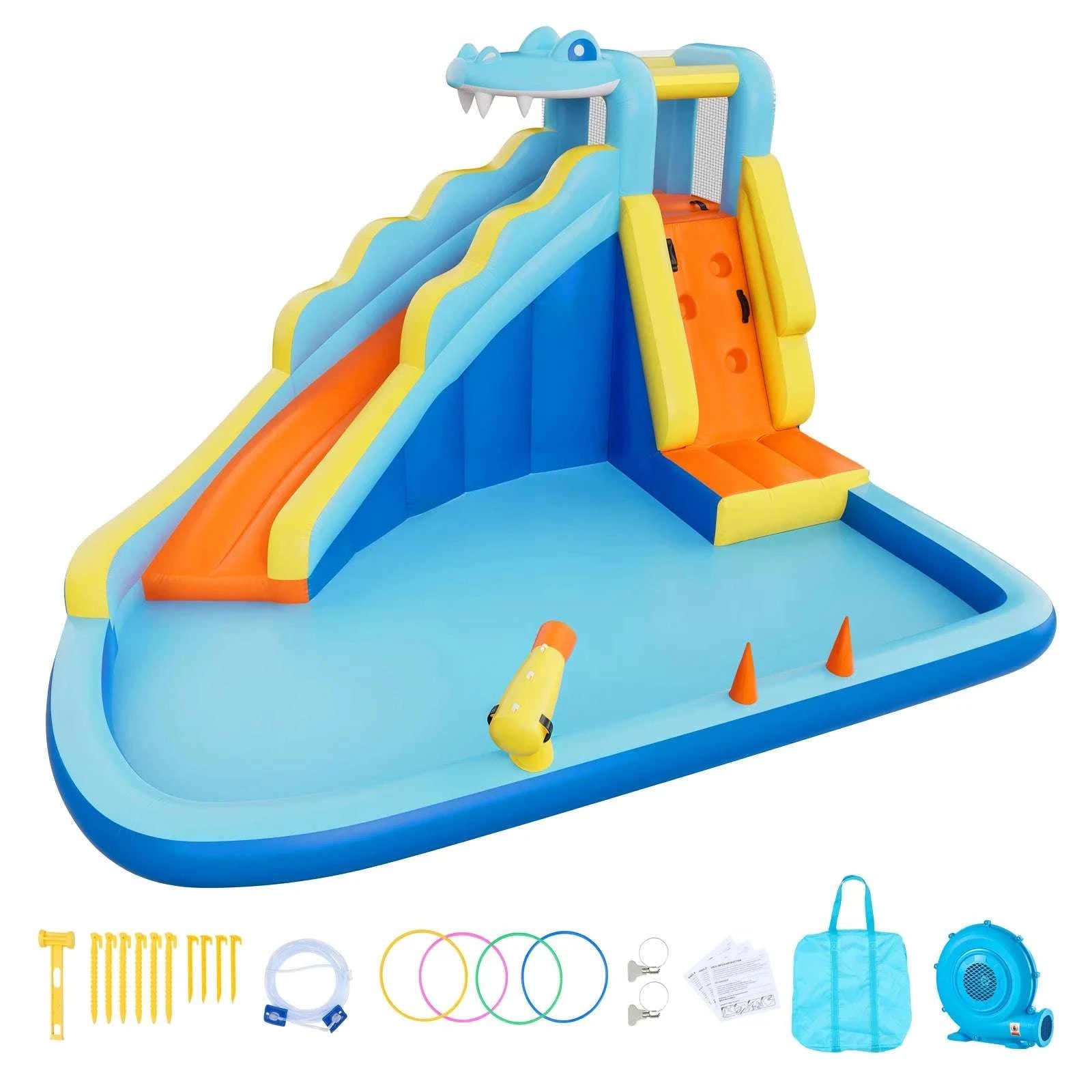 Inflatable Bounce House Water Slide with Splash Pool & Climbing Wall-11.6 x 13.1 x 7.7 ft / United States