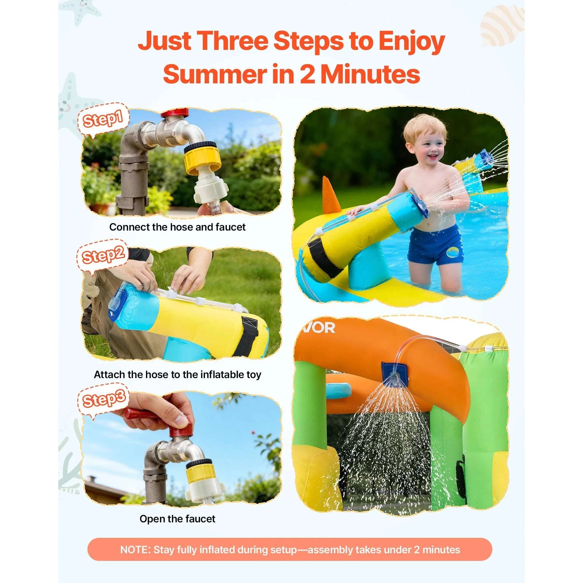 Inflatable Bounce House Water Slide with Splash Pool & Games-12.5 x 13.1 x 6.5 ft / United States