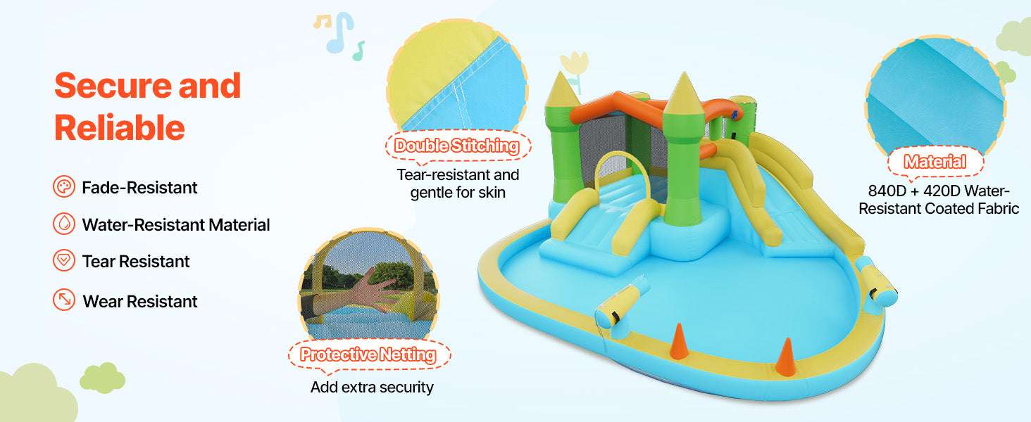 Inflatable Bounce House Water Slide with Splash Pool & Games-12.5 x 13.1 x 6.5 ft / United States