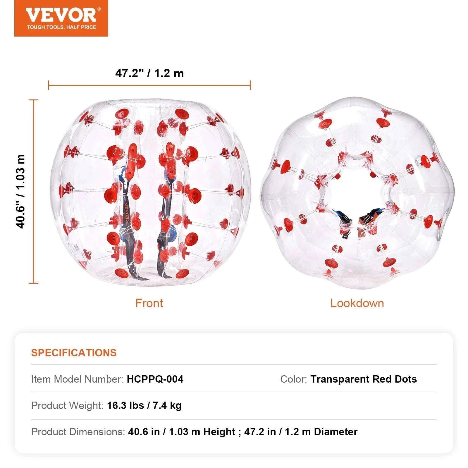 Inflatable Bumper Ball 4FT Bubble Soccer Ball for Teens & Adults-transparent 1pcs / CZECH REPUBLIC