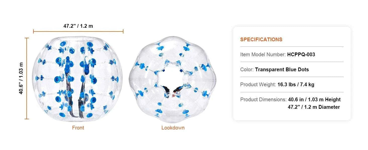 Inflatable Bumper Ball 4FT Bubble Soccer Ball for Teens & Adults-transparent 1pcs / CZECH REPUBLIC