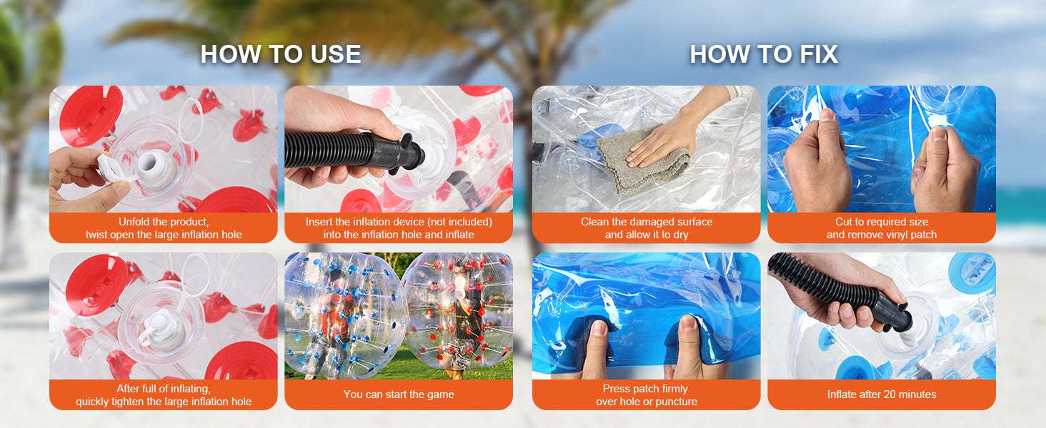 Inflatable Bumper Ball 4FT Bubble Soccer Ball for Teens & Adults-transparent 1pcs / CZECH REPUBLIC